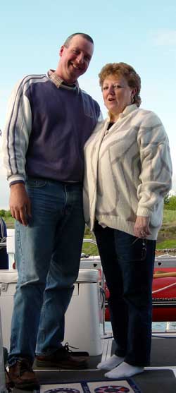Les & Yvonne visit us on board