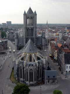 A great view of St Nicholas' Church from the Belfry tower