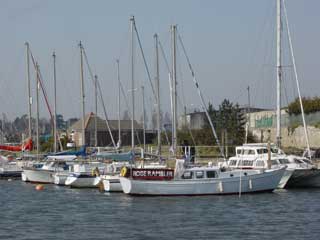 Lowestoft Cruising Club moorings downstream of the railway bridge