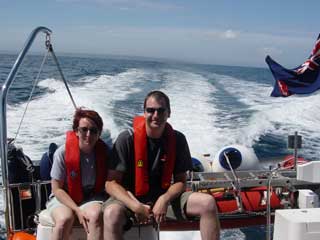 Dan & Iz enjoying the sun on the aft deck
