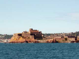 Elizabeth Castle stands on a rocky promontory guarding St Helier harbour