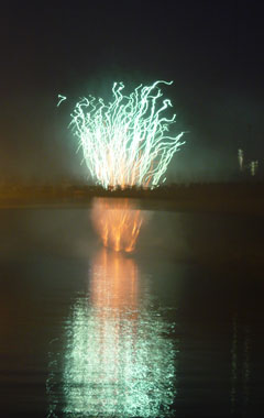 Enjoying the Bastille Day fireworks at Suresnes
