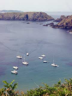 Grand Greve anchorage and the moorings at Havre Gosselin