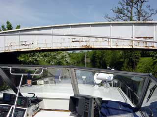 Our height gauge in use at a low bridge