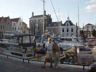 Jeff and Gerry enjoy the evening sun at Goes Stadshaven
