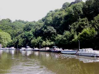 The yacht club moorings at Landelies