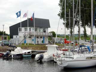 The uninspiring marina at Ouistreham is at least handy for the Normandie Wine Warehouse