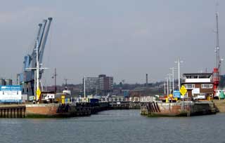 Entrance to the Prince Philip lock at Neptune Marina