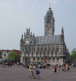 Middleburg's ornate town hall houses the centre for contemporary art