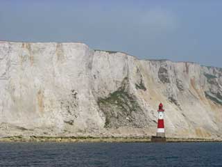 Passing close inshore at Beachy Head lighthouse