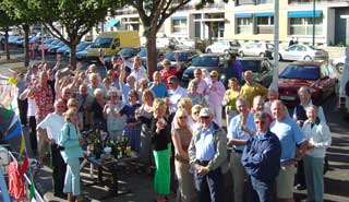 The quayside "Welcome to Caen" party