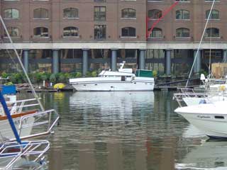 Our old friend Highlander, still moored at St Kats