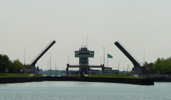 The huge lock complex of the Houtribsluis