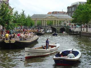 The covered aisles of the  of the Corn Exchange bridge