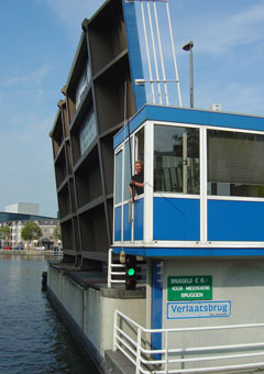 Bridge dues are still collected by lowering a clog