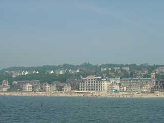 Enjoying the famous sandy beaches at Trouville sur mer