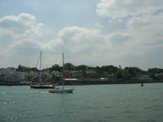 Approaching the sunny shores of West Cowes