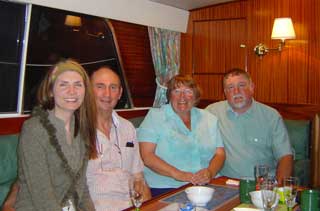 Celebrating the start of the BOC Holland cruise with dinner on board TimChris II