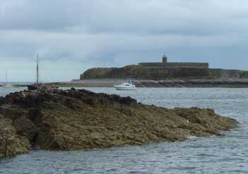 Erika at anchor at the Iles Saint Marcouf