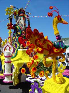 One of the intricately decorated Battle floats