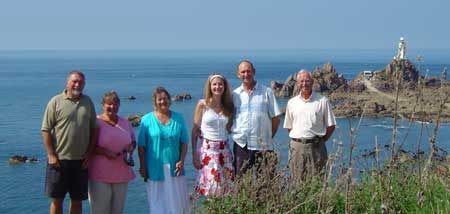 At Jersey's Corbiere Point with Peter & Pat of Midnight Blue