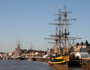 Albatros amongst the guest vessels at the Yarmouth Maritime Festival