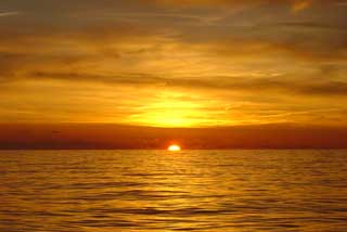 Sunrise off Lowestoft as we set off early for our coastal passage